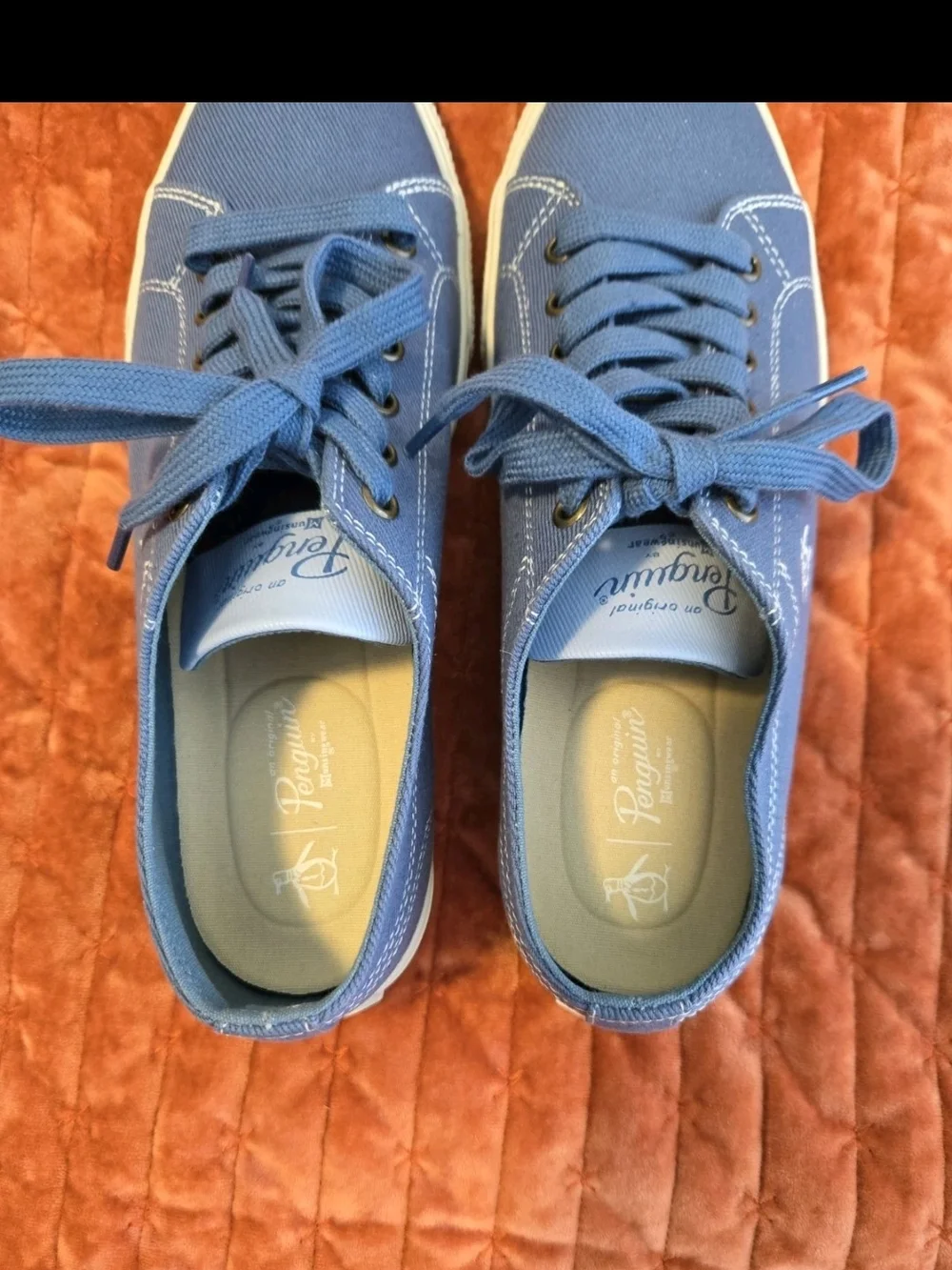 Men's 9.5 PENGUIN Low-Top Fabric Sneakers in Slate Blue,xlnt.cond.